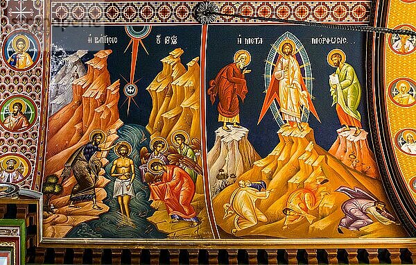 Szenen aus dem neuen Testament  byzantinische Minas-Kathedrale mit farbenprächtigen Fresken  Heraklion