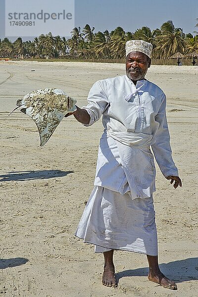 Fischer mit Rochem  Salalah  Salalah  Dhofar  Oman  Asien