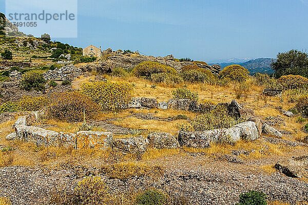 Überreste der bedeutendsten antiken Stadt West-Kretas  Polyrrhenia  Polyrinia  Kreta  Griechenland  Europa