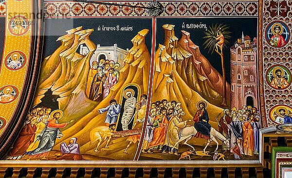 Szenen aus dem neuen Testament  byzantinische Minas-Kathedrale mit farbenprächtigen Fresken  Heraklion