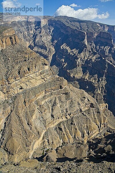 Canyons am Gebirgsmassiv des Dschabal Akhdar  Dschabal Akhdar  Oman  Asien