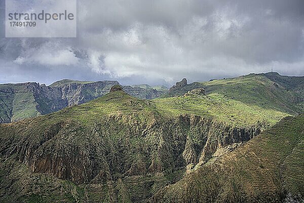 Blick zum Roque del Sombrero  San Sebastián  La Gomera  Spanien  Europa