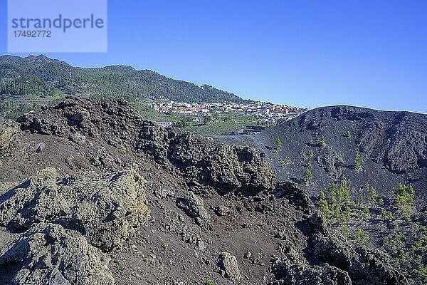 Blick vom Vulkankegel San Antonio  Fuencaliente  La Palma  Spanien  Europa