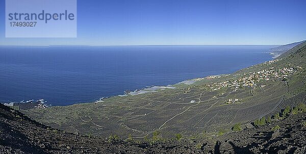 Blick vom Vulkankegel San Antonio  Fuencaliente  La Palma  Spanien  Europa