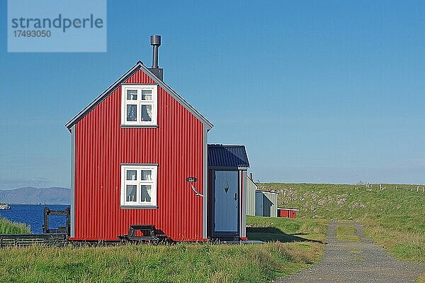 Typisches Haus  Flatey  Filmkulisse  Breidafjördur  Island  Europa