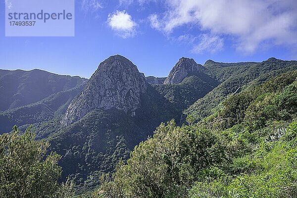 Blick vom Mirador del Rejo  Hermigua  La Gomera  Spanien  Europa