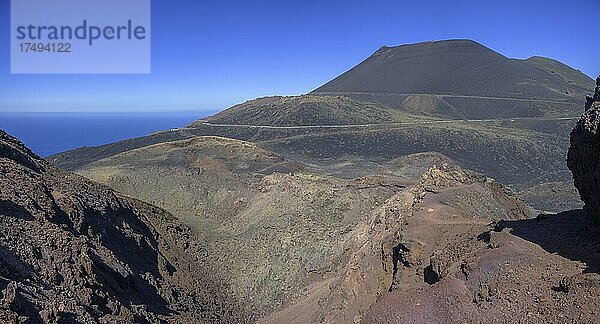 Blick vom Vulkan Teneguia  Fuencaliente  La Palma  Spanien  Europa