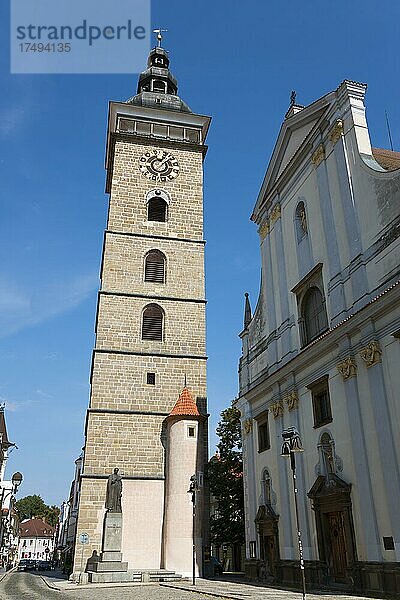 Schwarzer Turm  Cerná ve?  historische Altstadt  ?eské Bud?jovice  Budweis  Böhmisch-Budweis  Böhmisch-Budwitz  Jiho?eský kraj  Südböhmen  Böhmen  Tschechien  Europa