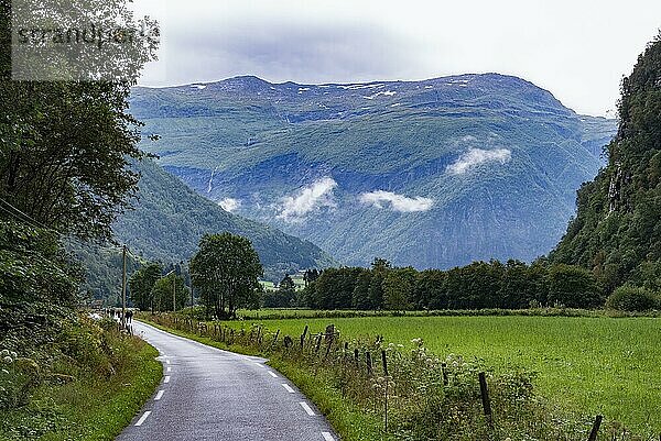 Moerkridsvegen in Skjolden  Norwegen  Europa