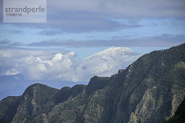 Blick zum Teide  El Cedro  Hermigua  La Gomera  Spanien  Europa