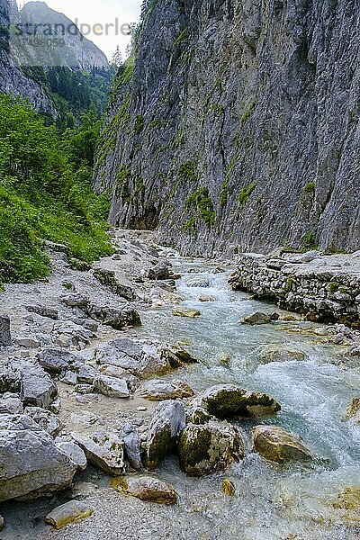 Am oberen Ende der Höllentalklamm  bei Garmisch-Partenkirchen  Werdenfelser Land  Oberbayern  Bayern  Deutschland  Europa