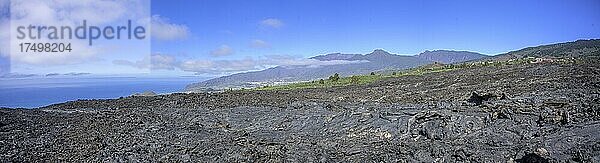 Lavafeld des Vulkans San Juan aus dem Jahr 1949 bei den Canos de Fuego  Las Manchas  La Palma  Spanien  Europa