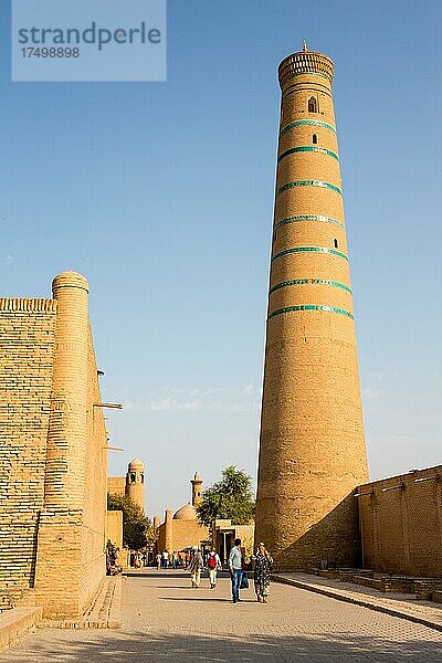 Minarett der Juma Moschee  Chiwa  Usbekistan  Chiwa  Usbekistan  Asien