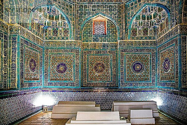 Schodi Mulkaka und Schirin Bika Aka Mausoleen  Shohizinda  Gräberstraße aus 11 Mausoleen  Samarkand  Usbekistan  Samarkand  Usbekistan  Asien
