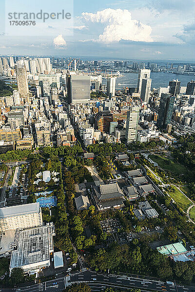 Japan  Tokio  Wolkenkratzer in der Innenstadt vom Tokyo Tower aus gesehen