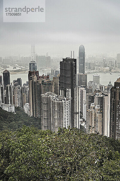 Skyline von Hongkong vom Victoria Peak  Hongkong  China
