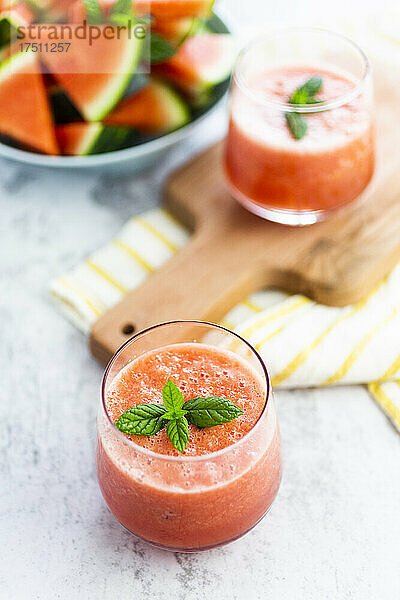 Wassermelonen-Smoothie im Glas