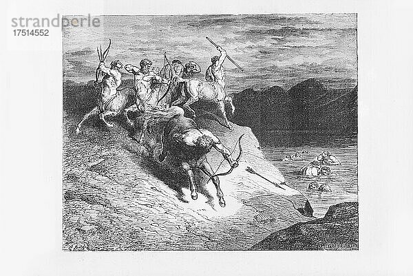 Gustave Doré  Die Göttliche Komödie  La Divina Commedia  Inferno  Gesang XII  V. 76  1887  Kupferstich  (Sammlung Ambrosini)