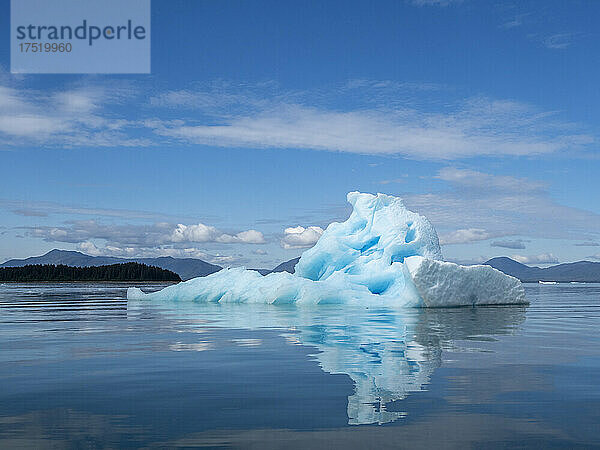Eis kalbte vom Leconte-Gletscher  strandete aber auf einer Endmoräne  Petersburg  Südost-Alaska  Vereinigte Staaten von Amerika  Nordamerika