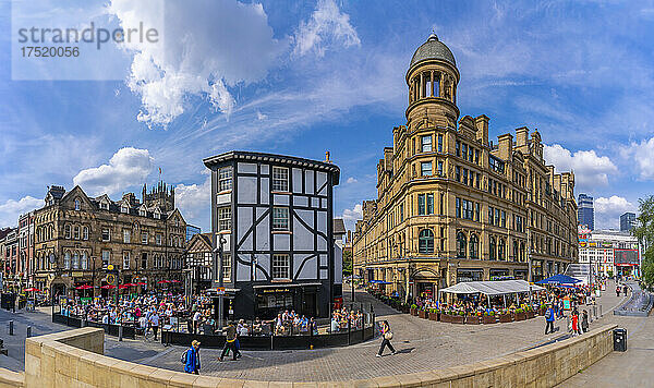 Blick auf Gebäude am Exchange Square  Manchester  Lancashire  England  Vereinigtes Königreich  Europa