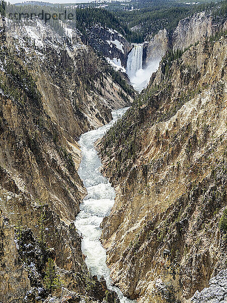 Die unteren Yellowstone Falls im Yellowstone River  Yellowstone-Nationalpark  UNESCO-Weltkulturerbe  Wyoming  Vereinigte Staaten von Amerika  Nordamerika