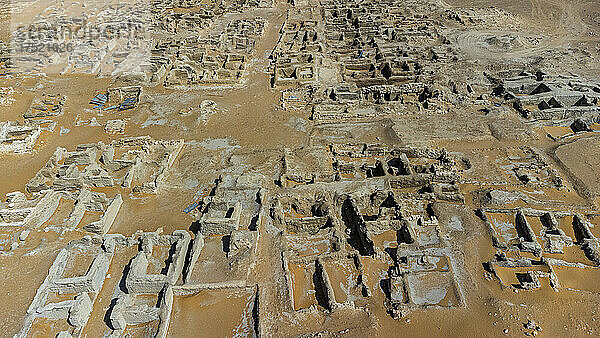 Luftaufnahmen von Qaryat al-Faw  der Hauptstadt des ersten Kindah-Königreichs  Königreich Saudi-Arabien  Naher Osten