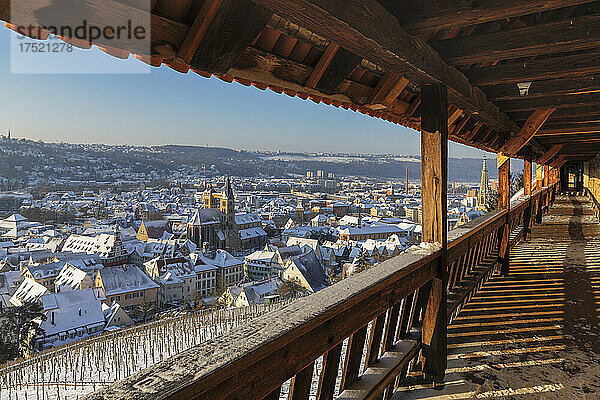 Blick vom Schloss auf die Altstadt von Esslingen  Baden-Württemberg  Deutschland  Europa