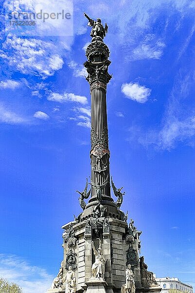 Monument a Colom  Kolumbussäule  Barcelona  Katalonien  Spanien  Europa