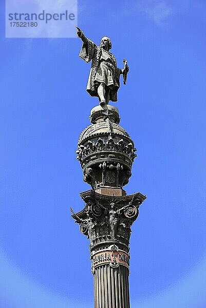 Monument a Colom  Kolumbussäule  Barcelona  Katalonien  Spanien  Europa