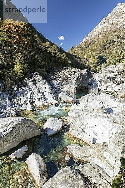 Bergfluss im Verzascatal  Tessin  Schweiz  Europa