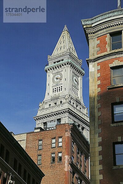 Blick auf den Custom House Tower  Innenstadt  Boston  Massachusetts  USA  Nordamerika