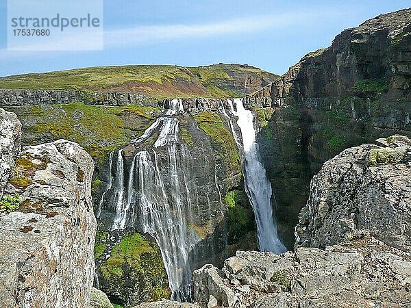 Wasserfall  Island  Europa