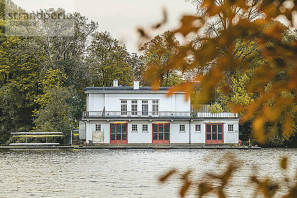Germany  Hamburg  Boathouse on shore of Outer Alster Lake