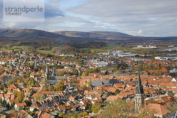 Germany  Saxony-Anhalt  Wernigerode  Town in Harz mountains during autumn