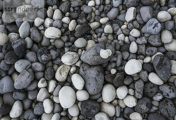 Gray and white pebbles at beach