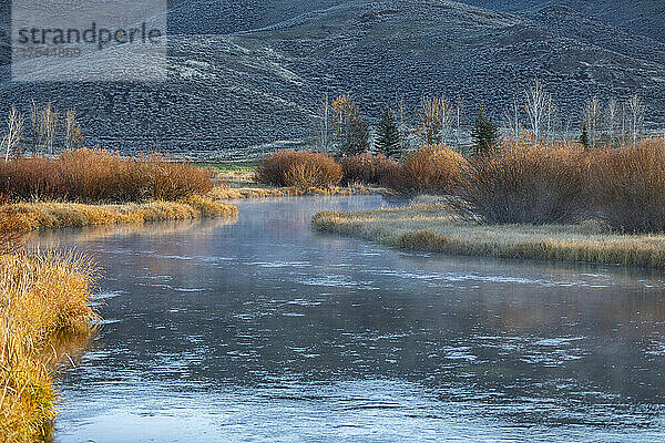 USA  Idaho  Bellevue  Spring Creek in Herbstlandschaft