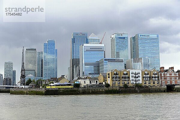 Docklands  Finanzviertel  Bankenviertel  Canary Wharf  London  England  Großbritannien  Europa