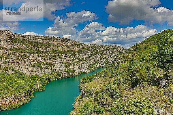 Krka Fluss im Krka Nationalpark  Roski Slap  Norddalmatien  Kroatien  Europa