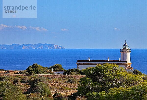 Leuchtturm am Cap Blanc  Mittelmeer  Mallorca  Spanien  Europa