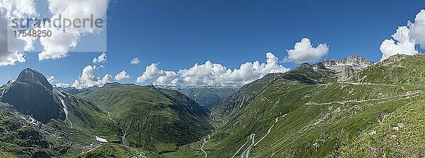 Alpenpanorama beim Nufenenpass  Ulrichen  Wallis  Schweiz  Europa