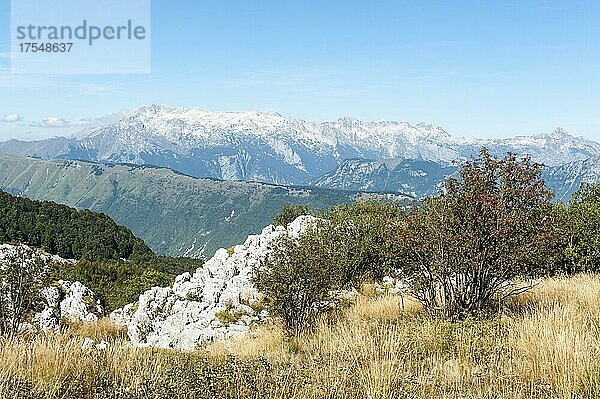 Ausblick vom Berg Monte Matajur  Mataiur  Julische Alpen  Friaul-Julisch Venetien  Italien  Europa