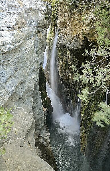 Wasserfall  Kourtaliotiko-Schlucht  Kreta  Griechenland  Europa