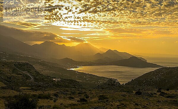 Sonnenaufgang  Bucht von Plakias  Südküste  Kreta  Griechenland  Europa