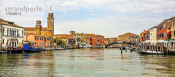 Canal Grande di Murano  Insel Murano  bekannt für ihre Glaskunst  Venedig  Lagunenstadt  Venetien  Italien  Venedig  Venetien  Italien  Europa