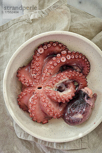 Oktopus und Sepia auf Teller