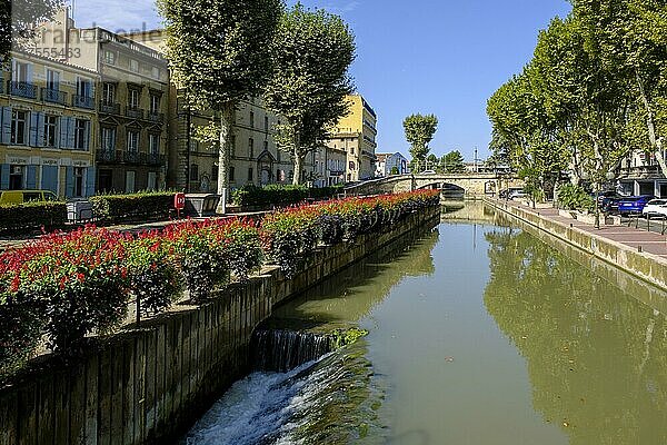 Canal de la Robine  Narbonne  Département Aude  Region Okzitanien  Languedoc  Frankreich  Europa
