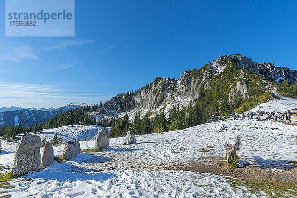 Alpenpanorama vom Kampenwand-Panoramaweg  Aschau  Chiemgau  Bayern  Deutschland  Aschau  Bayern  Deutschland  Europa