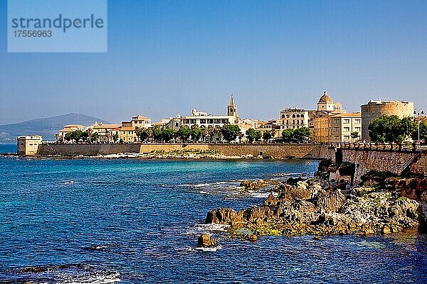 Stadtansicht  Alghero  Sardinien  Italien  Europa