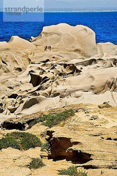 Bizarre Granitfelsen  Capo Testa  Sardinien  Italien  Europa