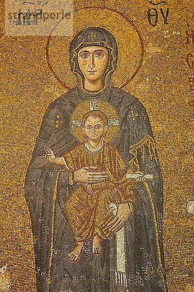 Hagia Sophia  Mosaik Heilige Maria  Istanbul  Türkei  Asien